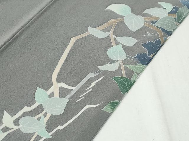 平和屋着物●十日町友禅作家 阿部佳雪 訪問着 樹林風景文 暈し染め 正絹 逸品 CABI2578yc