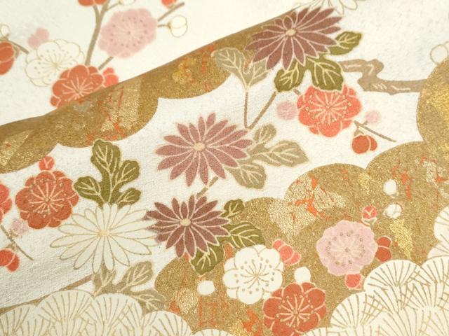 平和屋着物●訪問着 駒刺繍 雲取り浜松枝花文 金彩 鈴乃屋扱い 正絹 逸品 CABI2579yc