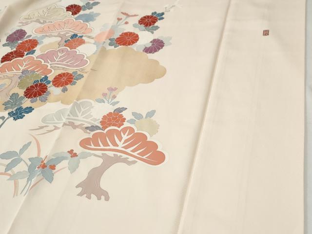 平和屋着物●訪問着 作家物 刺繍 雲取り花松文 金彩 正絹 逸品 CABI2593yc