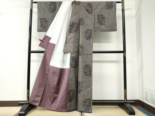 平和屋着物●本場大島紬 9マルキ 色紙重ね吉祥花唐草文 正絹 逸品 CABI2603yc