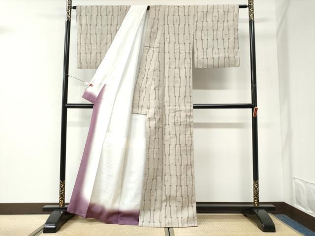平和屋着物●上質な紬 変わり縞 正絹 逸品 CABI2605yc