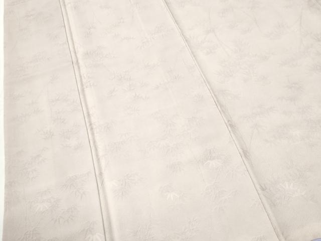 平和屋着物●上質な色無地 笹竹地紋 灰桜色 正絹 逸品 CABI2613yc