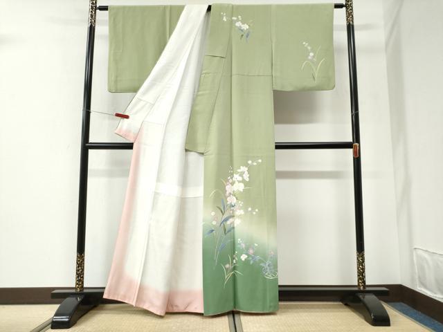 平和屋着物●訪問着 友禅 作家物 花籠文 暈し染め 正絹 逸品 CABI2617yc