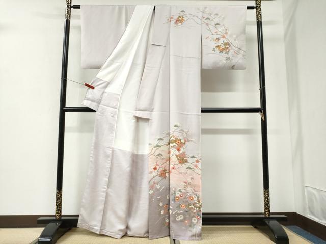 平和屋着物●訪問着 浜松冊子草花文 暈し染め 金彩 正絹 逸品 CABI2621yc