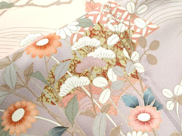 平和屋着物●訪問着 浜松冊子草花文 暈し染め 金彩 正絹 逸品 CABI2621yc