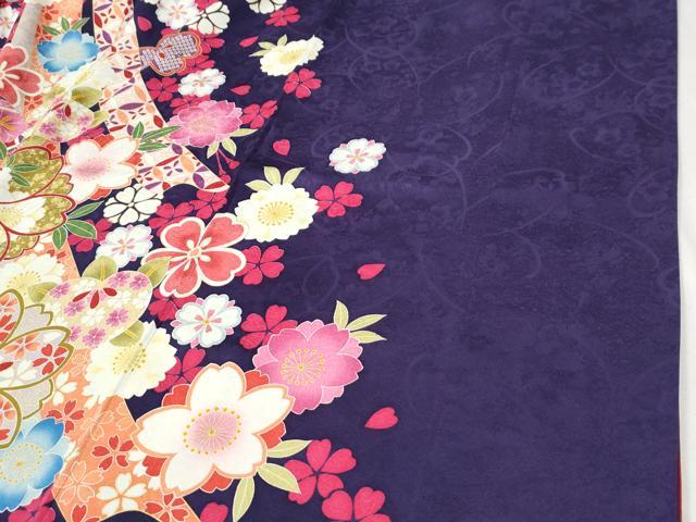 平和屋着物●豪華振袖 駒刺繍 毬舞桜文 暈し染め 金彩 正絹 逸品 CABI2626yc