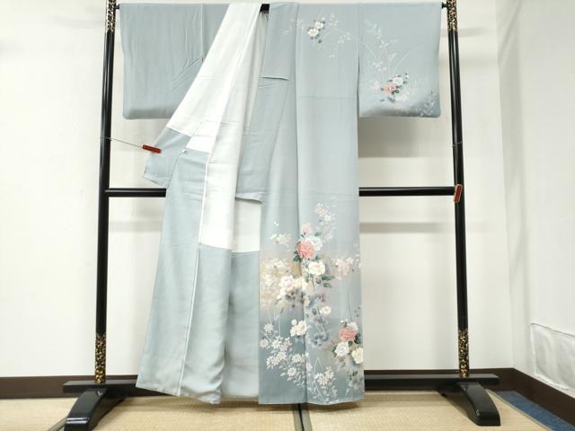 平和屋着物●訪問着 草花文 暈し染め 金彩 正絹 逸品 CABI2629yc