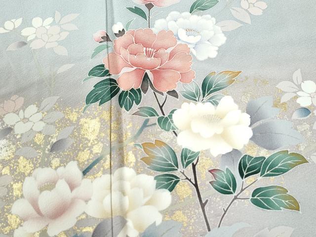 平和屋着物●訪問着 草花文 暈し染め 金彩 正絹 逸品 CABI2629yc