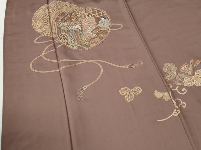 平和屋着物●訪問着 総刺繍 鏡裏人物御所車花唐草文 金糸 正絹 逸品 CABI2634yc