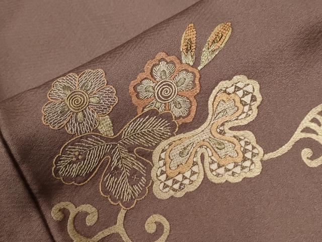 平和屋着物●訪問着 総刺繍 鏡裏人物御所車花唐草文 金糸 正絹 逸品 CABI2634yc
