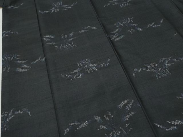 平和屋着物●結城紬 80亀甲 飛び亀甲柄 草花文 正絹 逸品 CABI2650yc