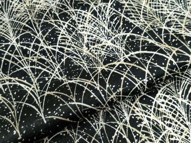 平和屋着物●訪問着 草木文 黒地 正絹 逸品 CABI2654yc