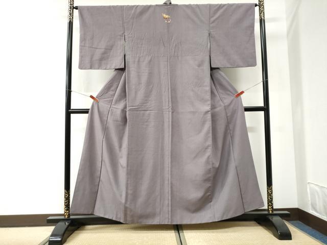 平和屋着物●結城紬 色無地 薄色 正絹 逸品 CABI2656yc