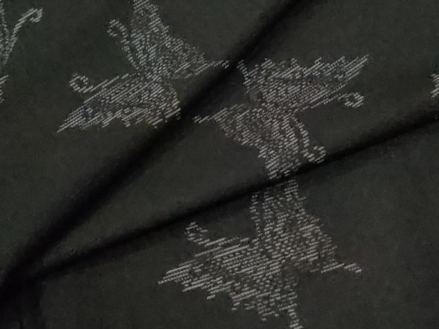 平和屋着物●本場大島紬 地空き 舞蝶文 正絹 逸品 CABI2663yc
