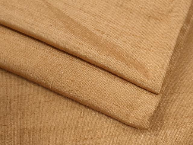 平和屋着物●上質な紬 色無地 小麦色 正絹 逸品 CABI2665yc