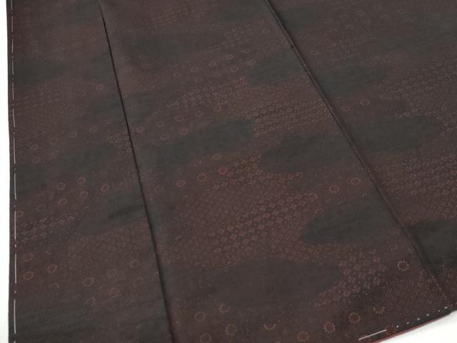 平和屋着物●上質な小紋 印傳風 吉祥花文 黒地 正絹 逸品 未使用 CABI2674yc