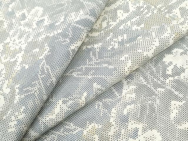 平和屋着物●本場大島紬 白大島 7マルキ 樹林文 正絹 逸品 CABI2682yc