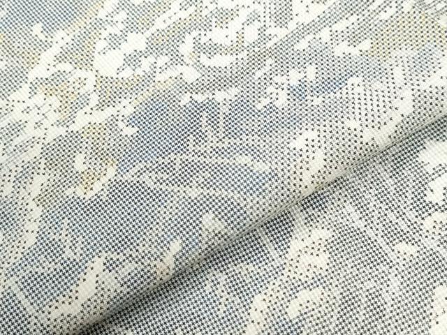 平和屋着物●本場大島紬 白大島 7マルキ 樹林文 正絹 逸品 CABI2682yc
