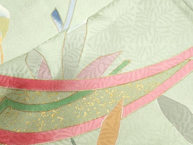 平和屋着物●訪問着 刺繍 草花文 金彩 ロング丈 正絹 逸品 未使用 CABI2687yc