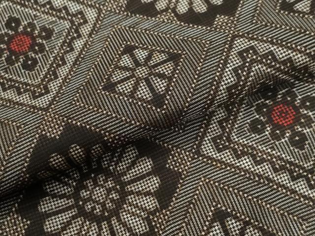 平和屋着物●本場大島紬 龍郷絣 正絹 逸品 CABI2692yc