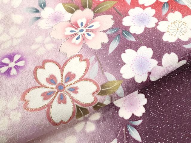 平和屋着物●豪華振袖 牡丹花文 ラメ糸 暈し染め 銀通し地 正絹 逸品 CABI2703yc