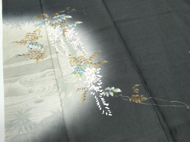 平和屋着物●和紙染染色作家・植村彩弘 訪問着 藤花房 暈し染め 金彩 やまと誂製 ロング丈 正絹 逸品 未使用 CABI2707yc