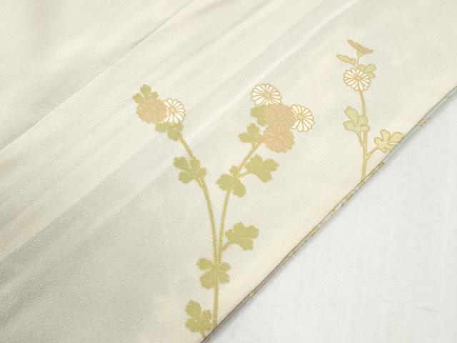 平和屋着物●訪問着 駒刺繍 地紙草花文 暈し染め 金彩 正絹 逸品 CABI2708yc