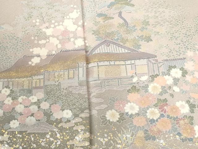 平和屋着物●訪問着 松竹梅風景文 暈し染め 金彩 正絹 逸品 CABI2729yc