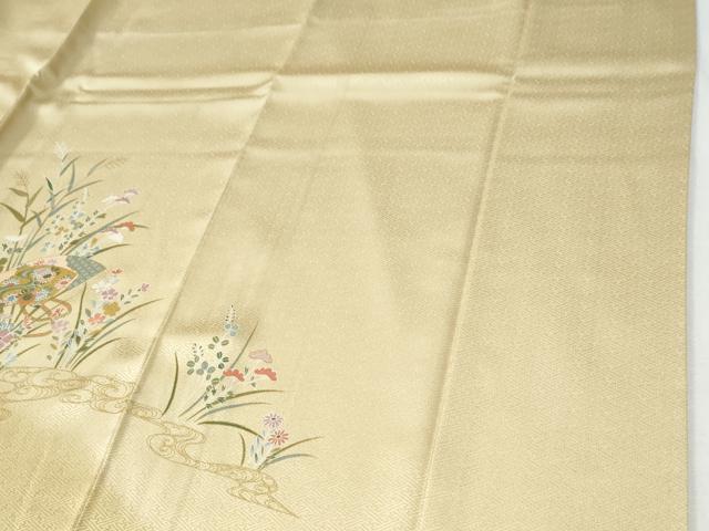 平和屋着物●訪問着 扇面草花文 暈し染め 金彩 正絹 逸品 CABI2739yc