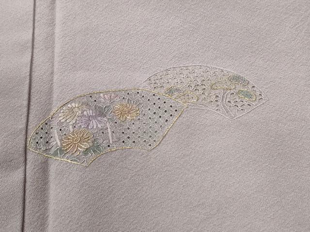 平和屋着物●中国三大刺繍 スワトウ刺繍 総刺繍 訪問着 地紙草花文 金糸 正絹 逸品 CABI2748yc