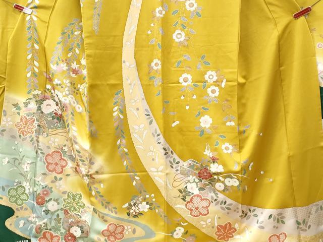 平和屋着物●豪華振袖 駒刺繍 文箱草花文 暈し染め 金彩 正絹 逸品 CABI2751yc
