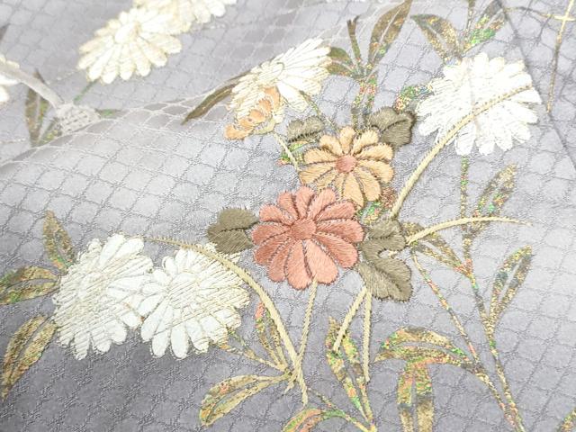 平和屋着物●中国三大刺繍 スワトウ刺繍 訪問着 冊子草花文 暈し染め 金彩 正絹 逸品 CABI2753yc