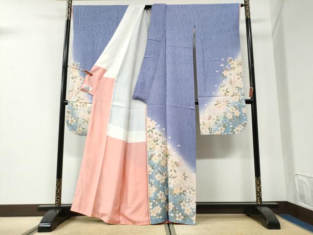 平和屋着物●豪華振袖 十二単風 舞桜文 ラメ糸 暈し染め 金彩 やまと誂製 正絹 逸品 CABI2759yc