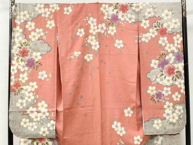 平和屋着物●豪華振袖 駒刺繍 雲取り舞桜文 金彩 正絹 逸品 未使用 CABI2760yc
