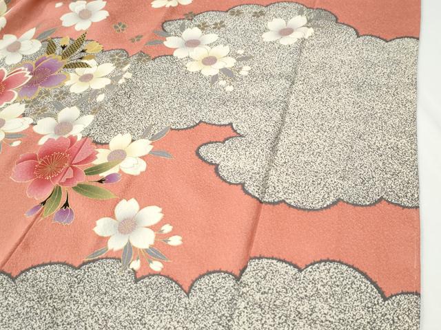 平和屋着物●豪華振袖 駒刺繍 雲取り舞桜文 金彩 正絹 逸品 未使用 CABI2760yc