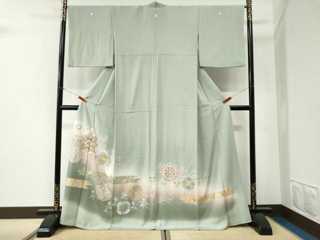 平和屋着物●豪華色留袖 作家物 駒刺繍 霞飛鳥更紗花唐草文 暈し染め 金彩 三越扱い 正絹 逸品 CABI2778yc