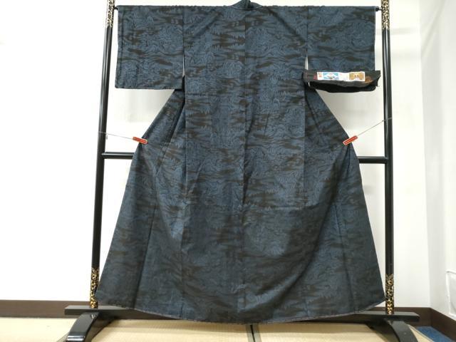 平和屋着物●本場大島紬 7マルキ 泥染め 霞樹林風景文 中村茂夫作 証紙付き 正絹 逸品 未使用 CABI2794yc