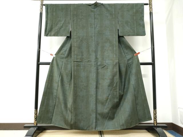 平和屋着物●結城紬 80亀甲 草花文 正絹 逸品 CABI2798yc