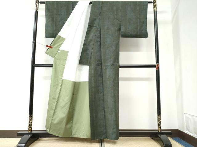 平和屋着物●結城紬 80亀甲 草花文 正絹 逸品 CABI2798yc