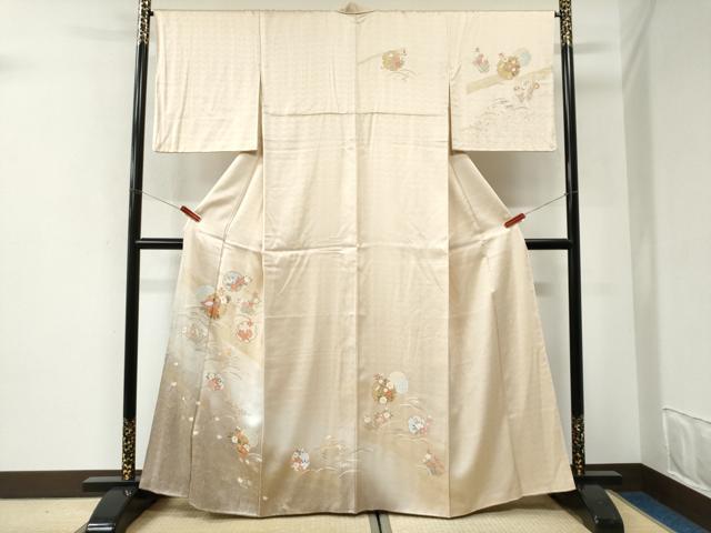 平和屋着物●訪問着 雪輪草花文 金彩 正絹 逸品 CABI2800yc