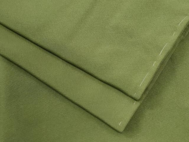 平和屋着物●上質な色無地 松葉色 正絹 逸品 未使用 CABI2806yc