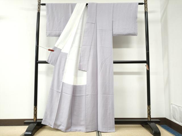平和屋着物●上質な色無地 舞花地紋 牡丹鼠色 正絹 逸品 未使用 CABI2812yc