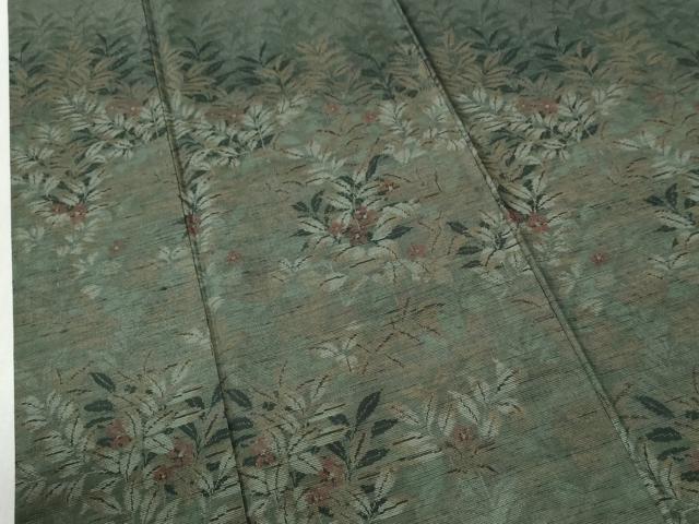 平和屋着物●訪問着 紬地 草花文 正絹 逸品 CABI2815yc
