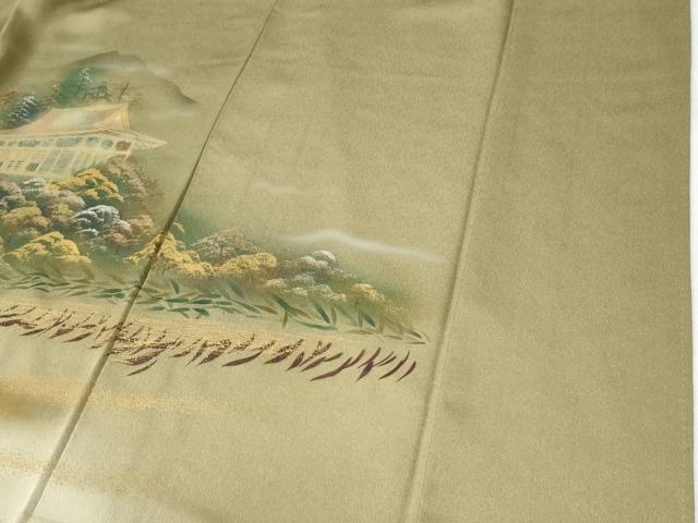平和屋着物●豪華色留袖 樹林京風景文 暈し染め 金彩 正絹 逸品 CABI2822yc