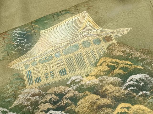 平和屋着物●豪華色留袖 樹林京風景文 暈し染め 金彩 正絹 逸品 CABI2822yc