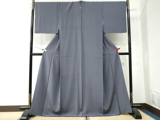 平和屋着物●上質な色無地 縞地紋 紫苑色 正絹 逸品 CABI2829yc