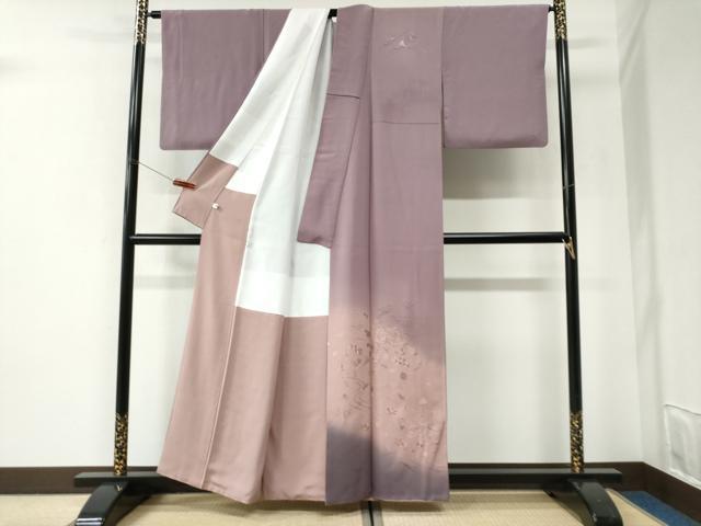 平和屋着物●訪問着 総刺繍 吹き寄せ鼓楽器草花文 暈し染め 正絹 逸品 CABI2830yc