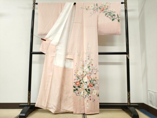平和屋着物●本加賀友禅作家 成竹登茂男 訪問着 枝花文 暈し染め 正絹 逸品 CABI2831yc