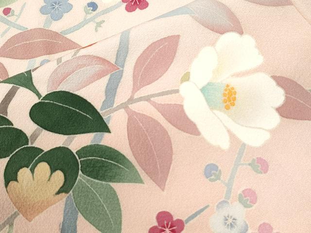 平和屋着物●本加賀友禅作家 成竹登茂男 訪問着 枝花文 暈し染め 正絹 逸品 CABI2831yc