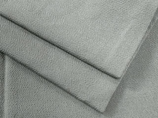 平和屋着物●上質な色無地 鼠色 鬼しぼ縮緬 正絹 逸品 CABI2832yc